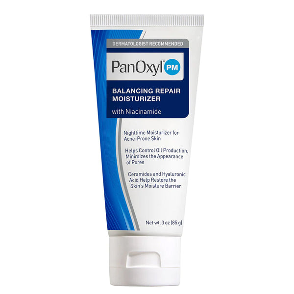 PanOxyl Nighttime Moisturizer with Niacinamide to Balance and Repair Skin - 85g